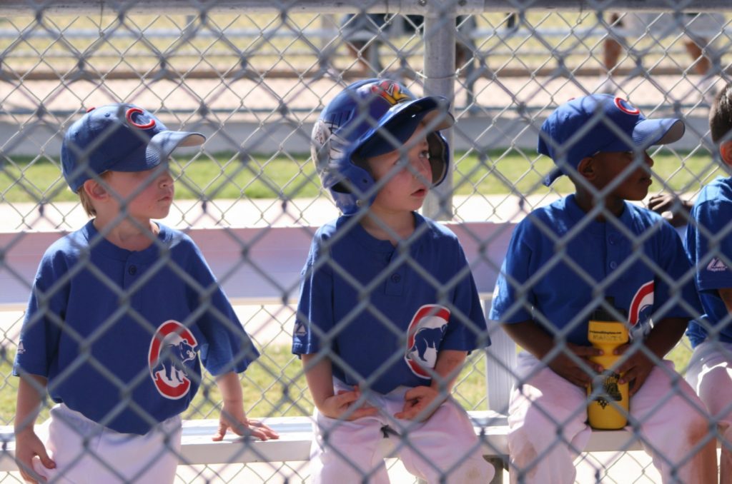 Opening Day Kids Baseball Picture with Dodge and Ben